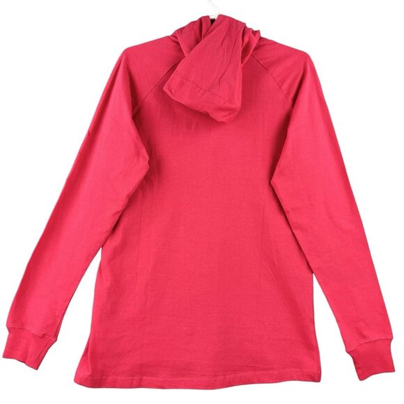 NWOT ARIAT REBAR Women's Coral Red Long Sleeve Hooded T-shirt Size Medium - Picture 2 of 13